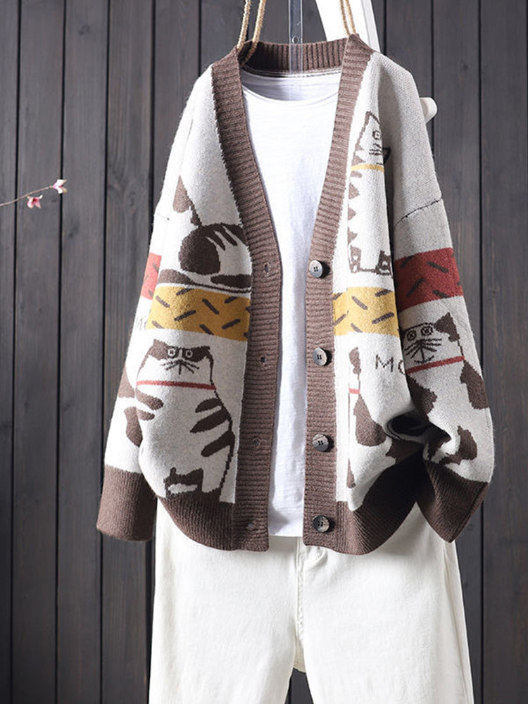 Zeitloser Vintage-Stil Strickjacke
