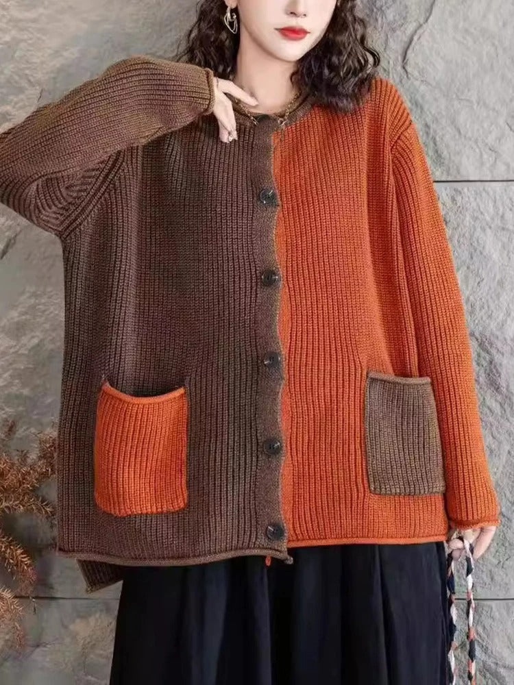 MW | Eleganter Strick-Cardigan mit Farbverlauf und Knöpfen