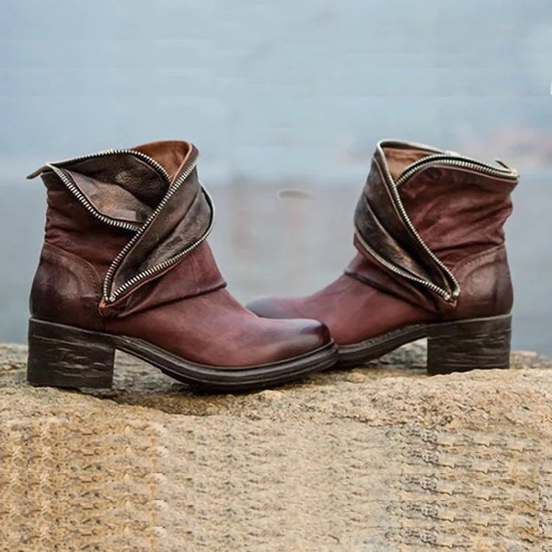 MW | Edle, umklappbare Stiefeletten mit Reißverschluss