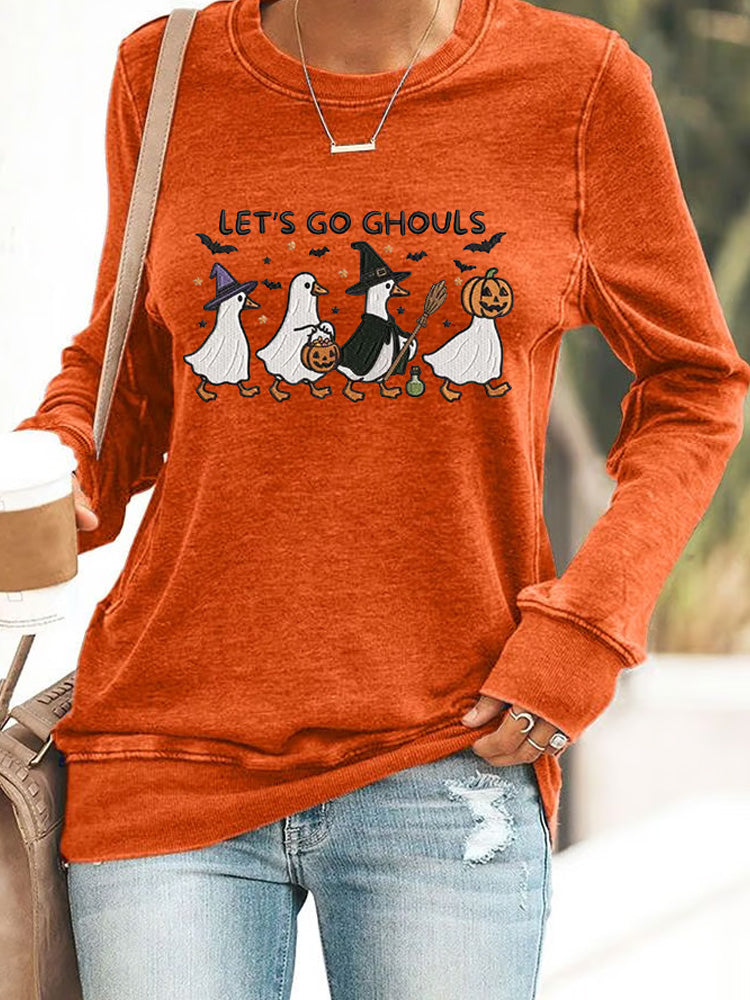 Women's Let's Go Ghouls Goose Sweatshirt artswardrobe