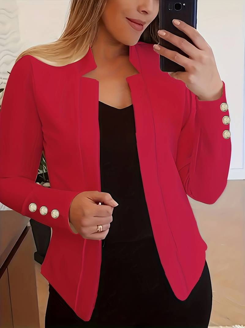 MW | lässiger Blazer mit langen Ärmeln und Knöpfen