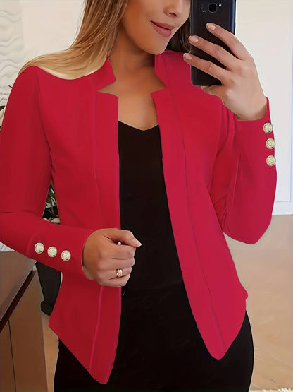 MW | lässiger Blazer mit langen Ärmeln und Knöpfen