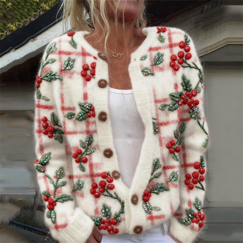 Durchdacht gestaltete Strickjacke