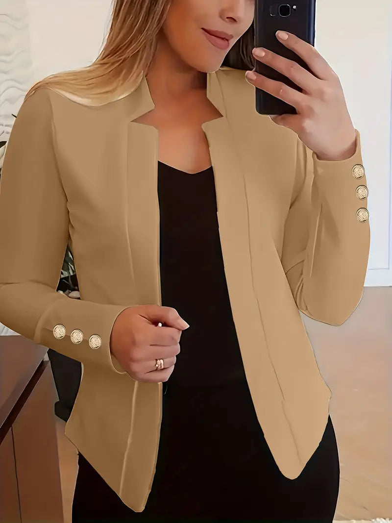 MW | Langarm-Blazer mit offener Knopfleiste für den Frühling