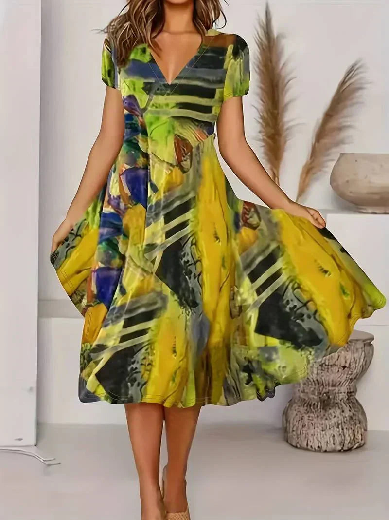 MW | Bohemian Sommerkleid mit V-Ausschnitt