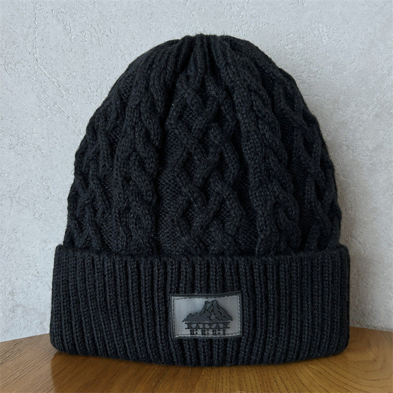Unisex Thick Needle Wool Mountain Embroidery Knitted Hat artswardrobe