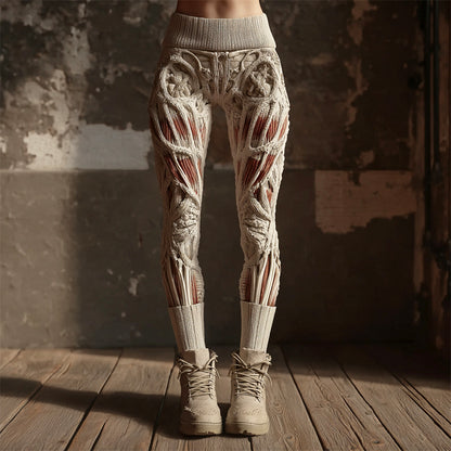 Halloween Muscle Anatomy Art Women's Knit Leggings artswardrobe