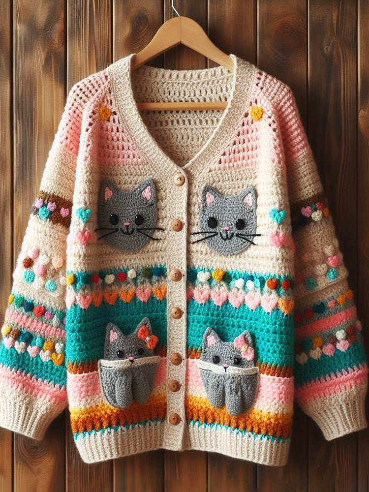 Klassische Vintage Strickjacke