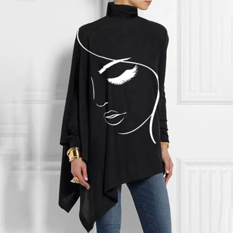 Noelia® | Elegant asymmetrical turtleneck sweater