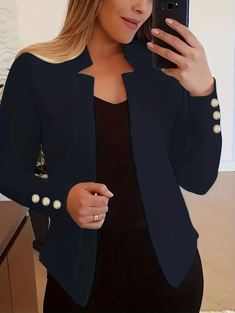 MW | Langarm-Blazer mit offener Knopfleiste für den Frühling
