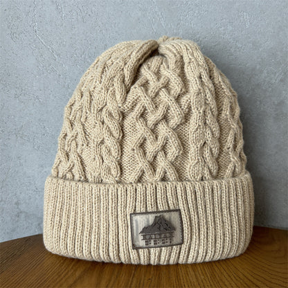 Unisex Thick Needle Wool Mountain Embroidery Knitted Hat artswardrobe
