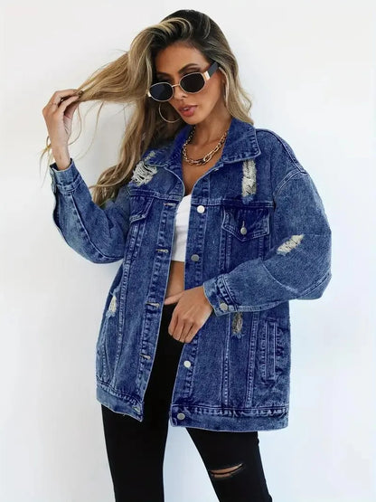 MW | Trendy Oversized Denim Jacket für Frauen