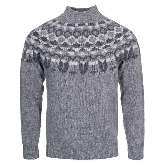 Vintage Icelandic Geometric Knitted Turtleneck Sweater elevenforest