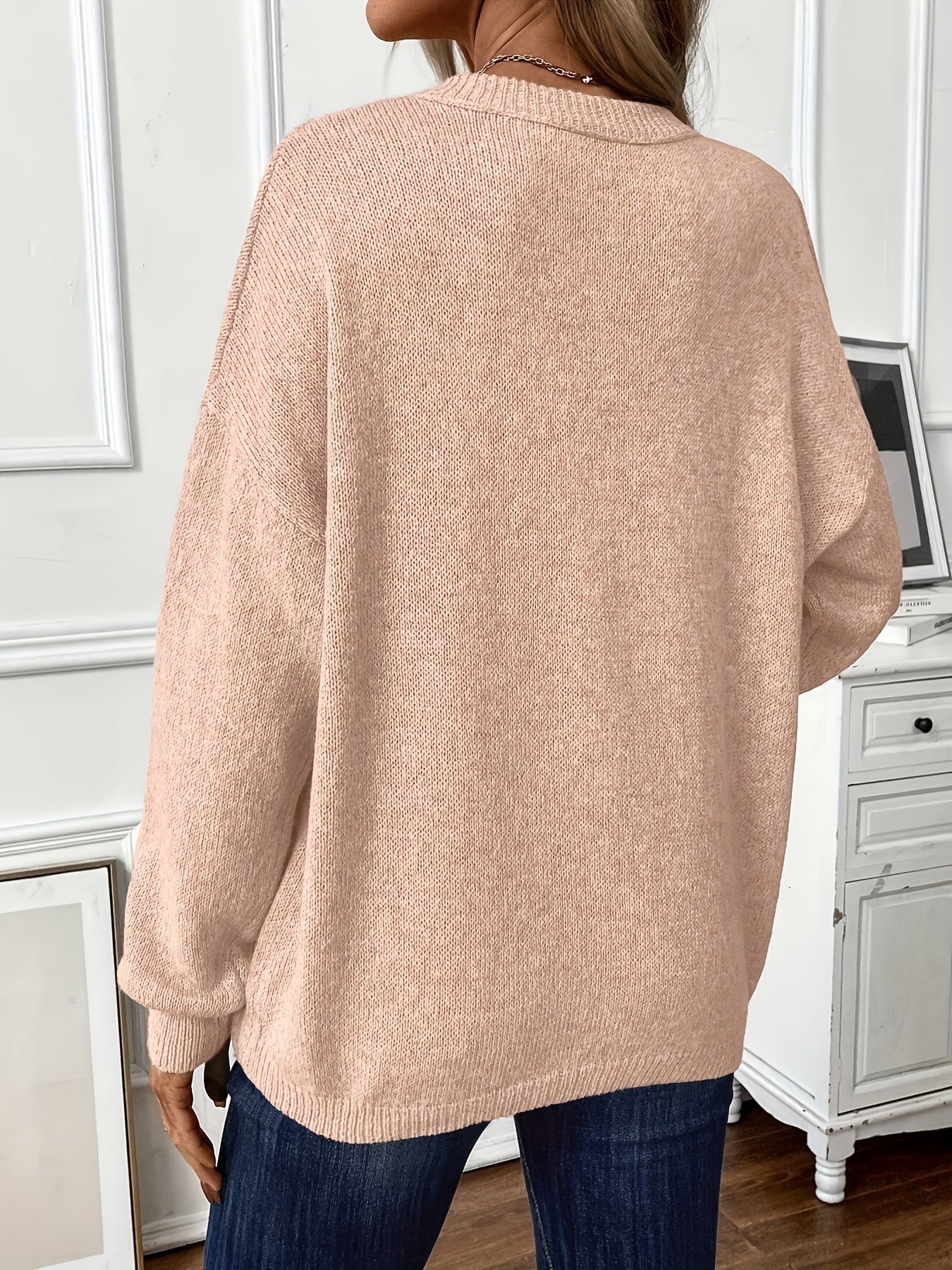 Einfarbiger Baumwoll-Pullover
