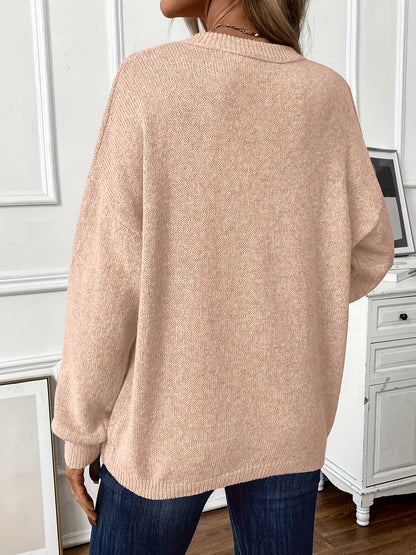 Einfarbiger Baumwoll-Pullover