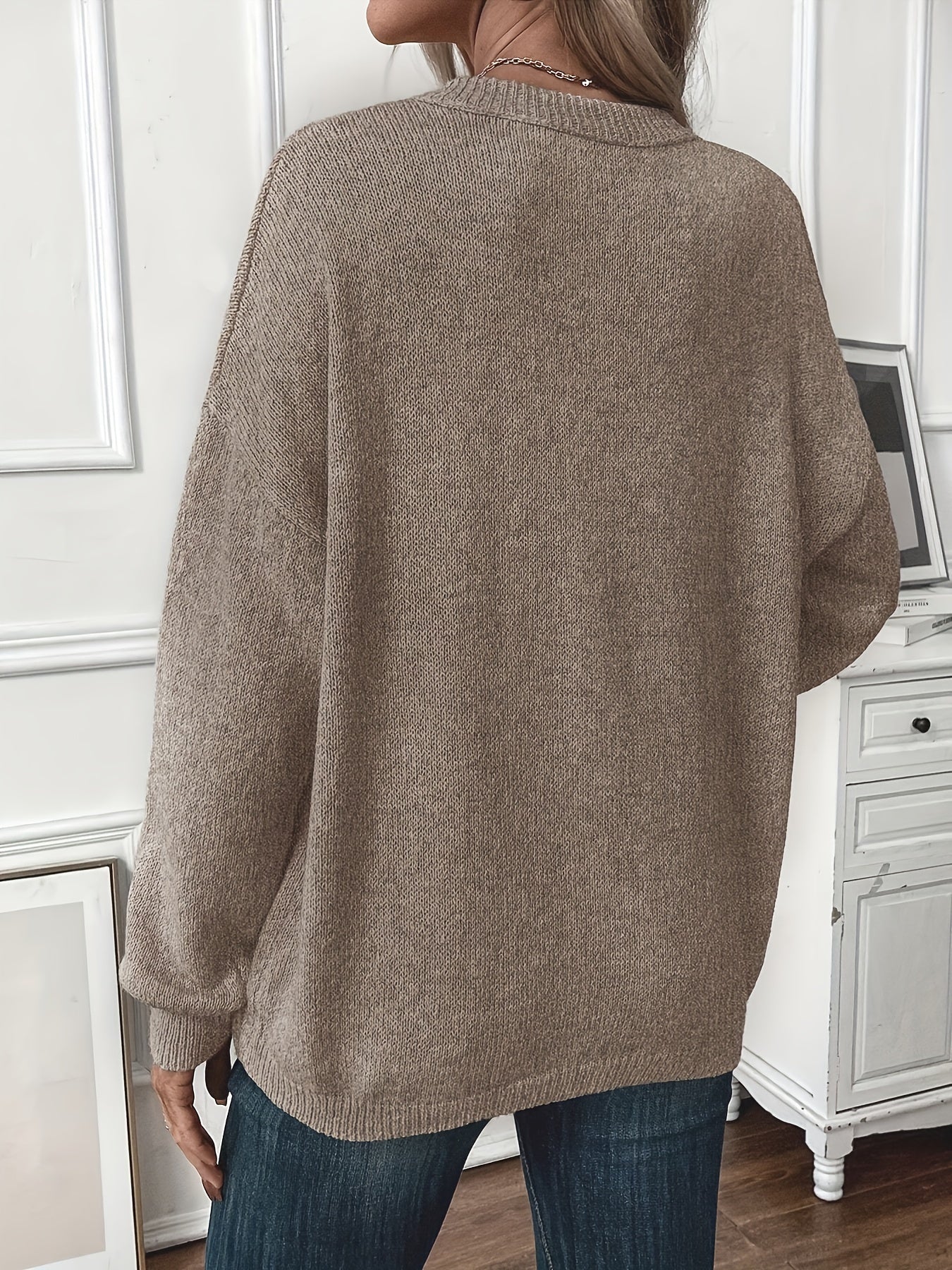 Einfarbiger Baumwoll-Pullover