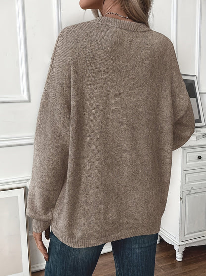 Einfarbiger Baumwoll-Pullover