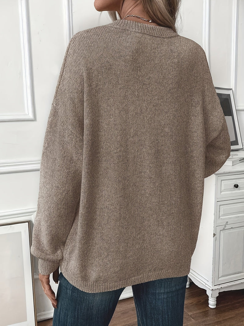 Einfarbiger Baumwoll-Pullover