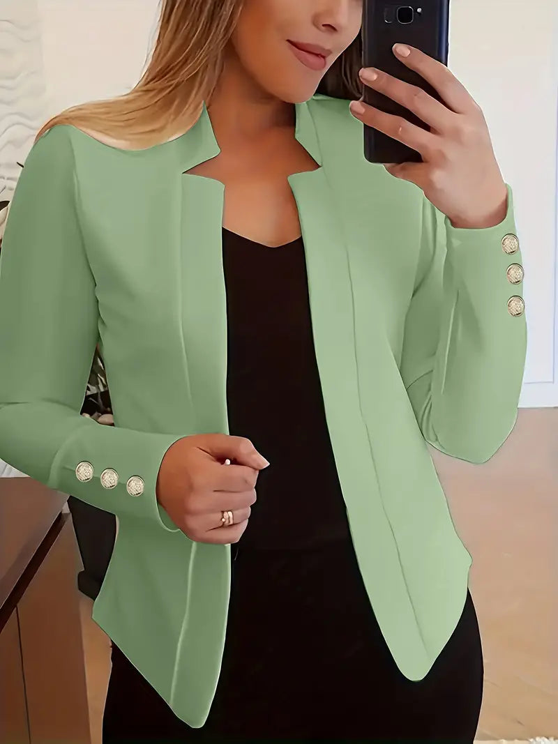 MW | Langarm-Blazer mit offener Knopfleiste für den Frühling
