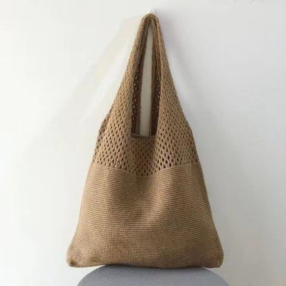 Retro Hollow Hand-Held Shoulder Knitted Wool Bag elevenforest