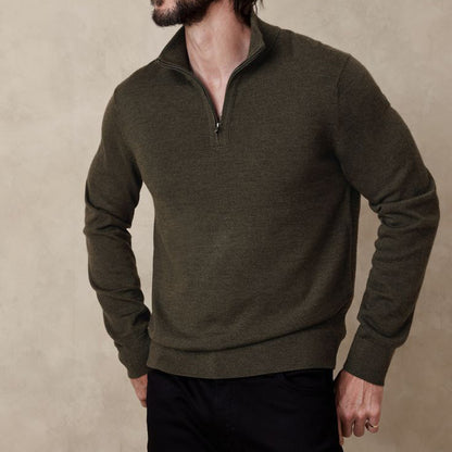 Men's Vintage Knit Warm Zip-up Sweater elevenforest