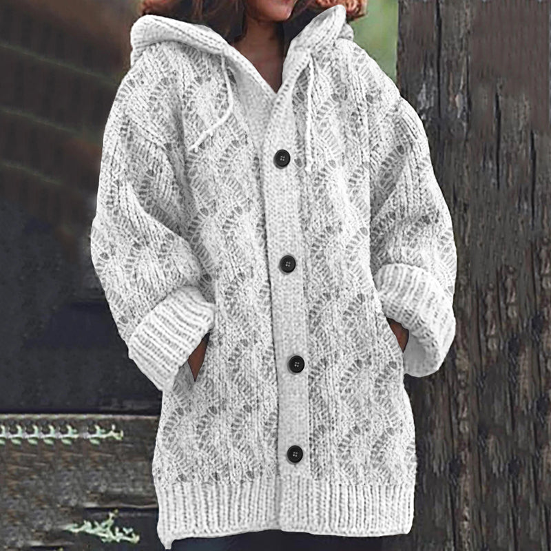 Vintage Wave Pattern Cardigan Sweater elevenforest