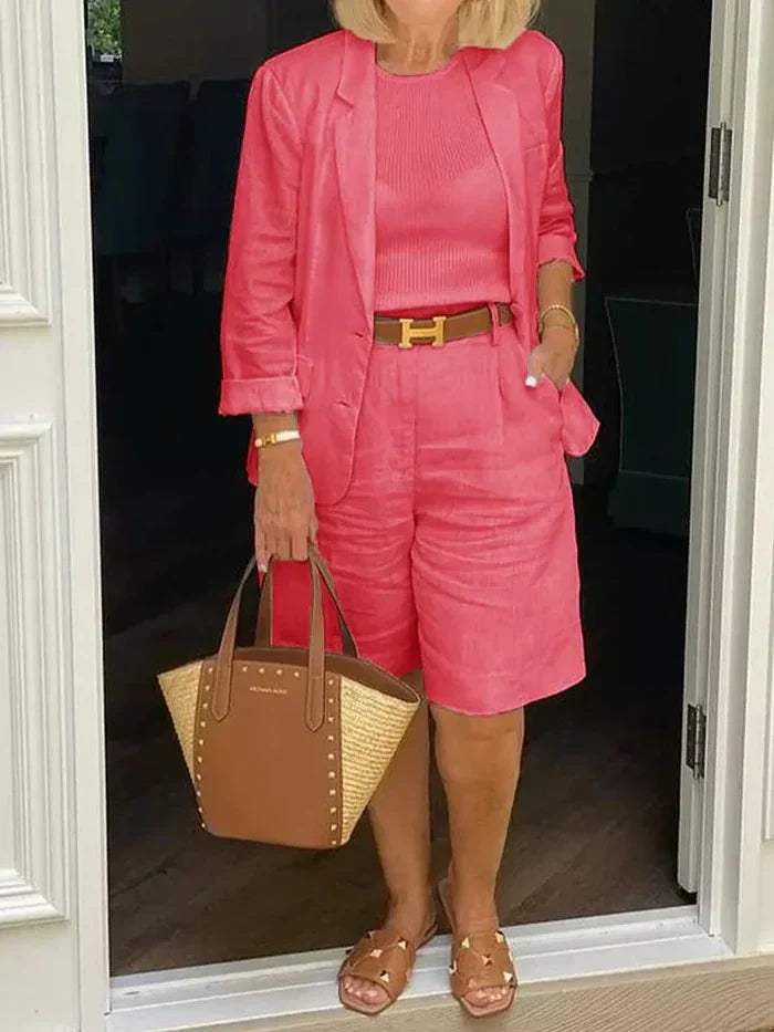 MW | Eleganter Blazer und Shorts - Stilvoll - Ideal für warme Tage