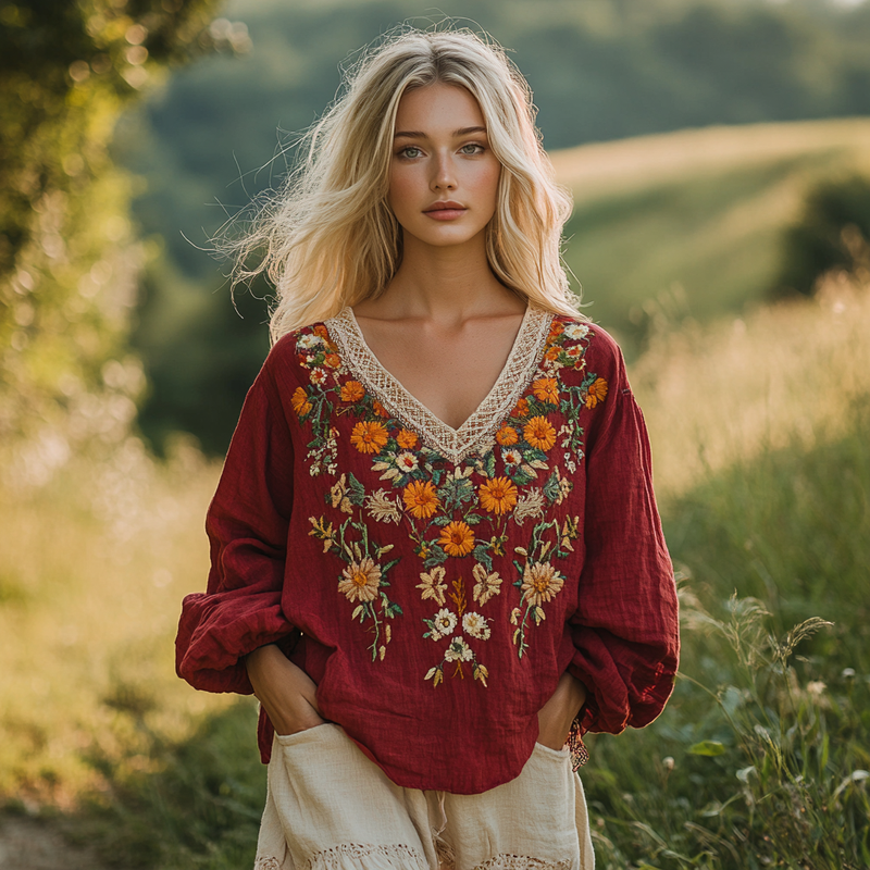 Klassische Vintage Bluse