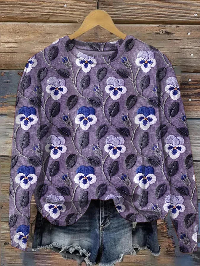 MW | Sweatshirt mit grafischem Blumendruck