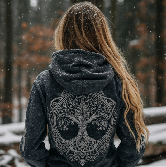 Comstylish Women's Viking Retro Style Hooded Sweatshirt