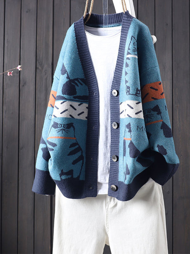 Zeitloser Vintage-Stil Strickjacke
