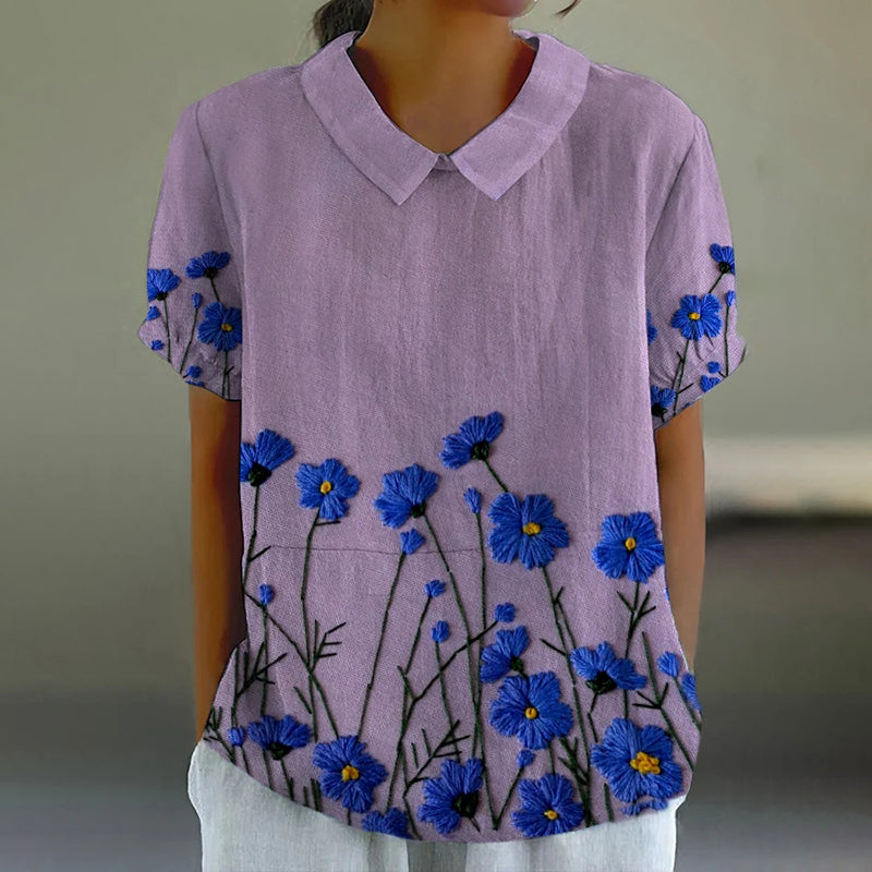 Comstylish Women's Floral Design Casual Tops