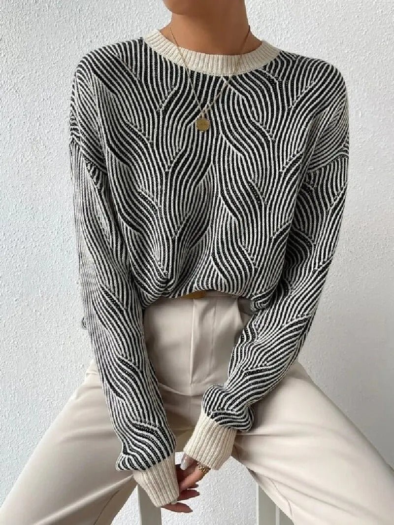 MW | Entspannter Pullover mit abstraktem Muster