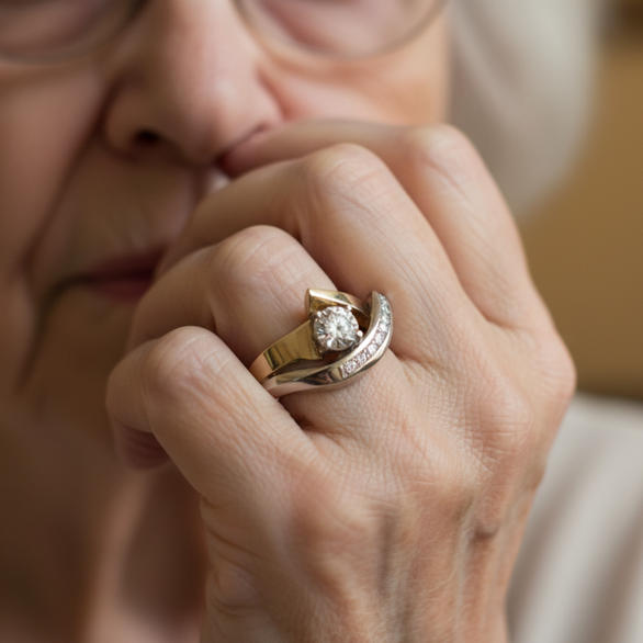 Zarte handwerkliche Gold Ring