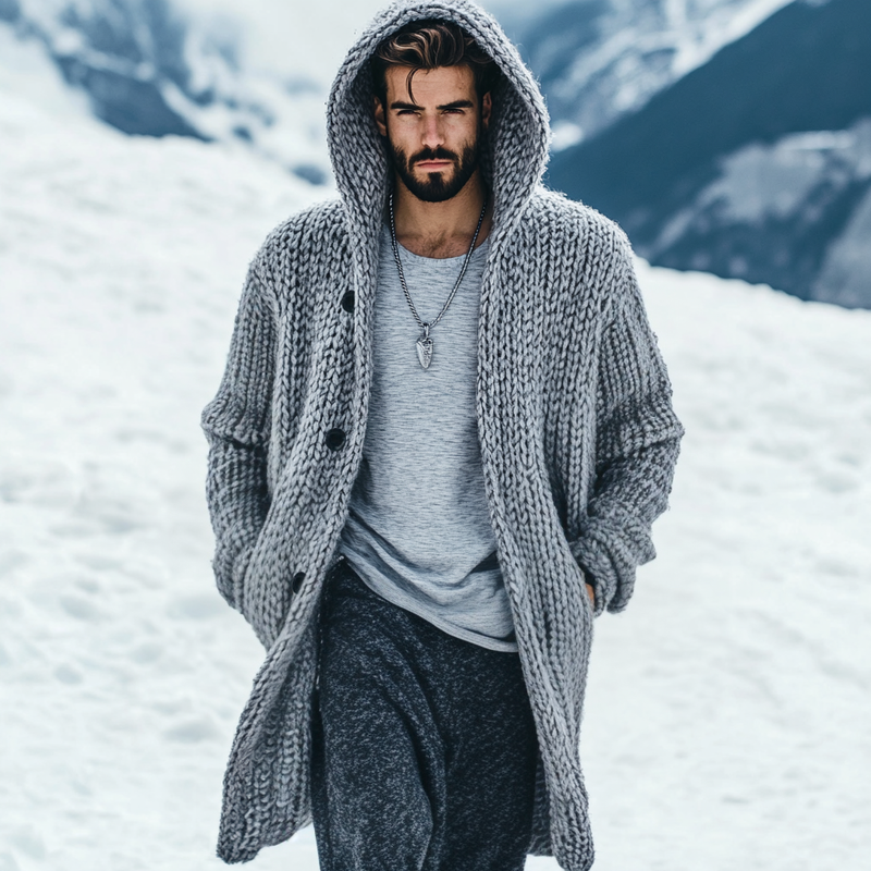 Durchdacht gestaltete Strickjacke