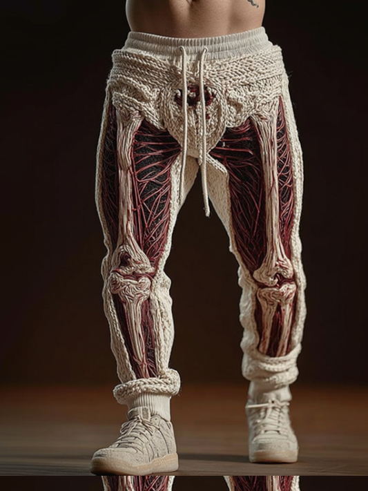 Men's Vintage Halloween Muscle Texture Art Sweatpants artswardrobe