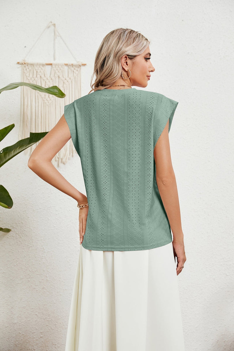MW | Gilet d'été T-shirt à manches courtes creuses