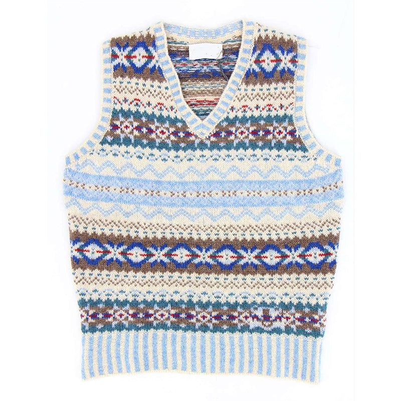 Vintage Geometric Icelandic Knit Vest Sweater elevenforest