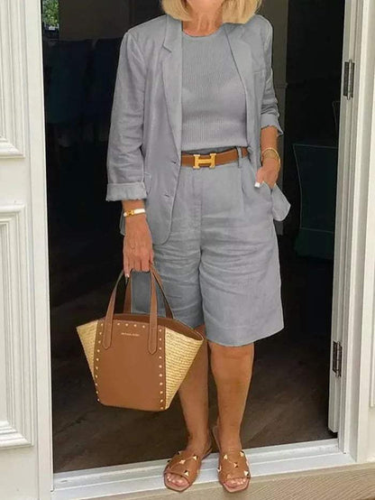 MW | Eleganter Blazer und Shorts - Stilvoll - Ideal für warme Tage