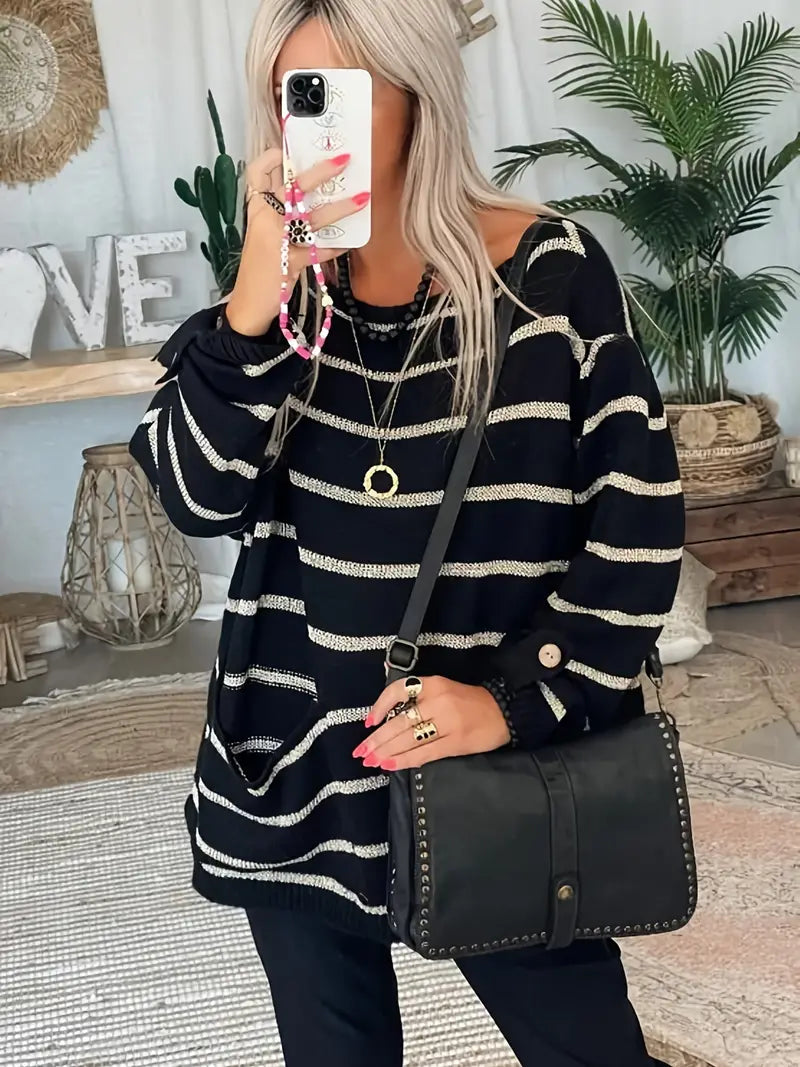 MW | Gestreifter Pullover für Frauen