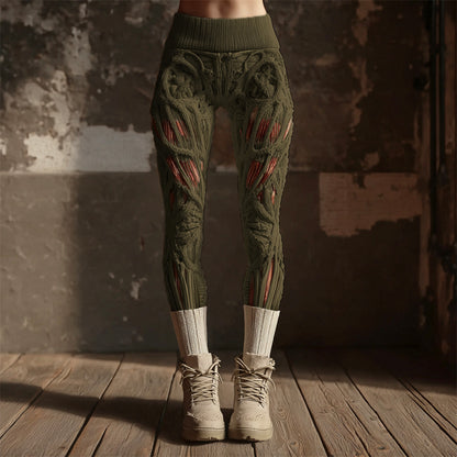 Halloween Muscle Anatomy Art Women's Knit Leggings artswardrobe