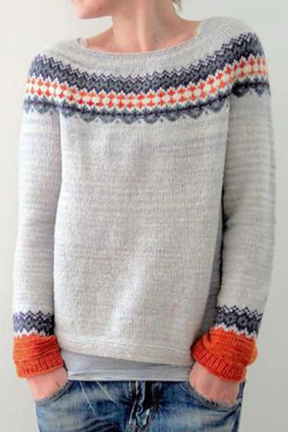 Baumwollpullover mit Vintage-Designs