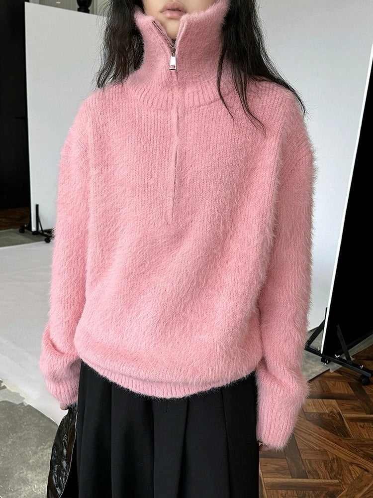 MW | Flauschiger Pullover mit Reißverschluss