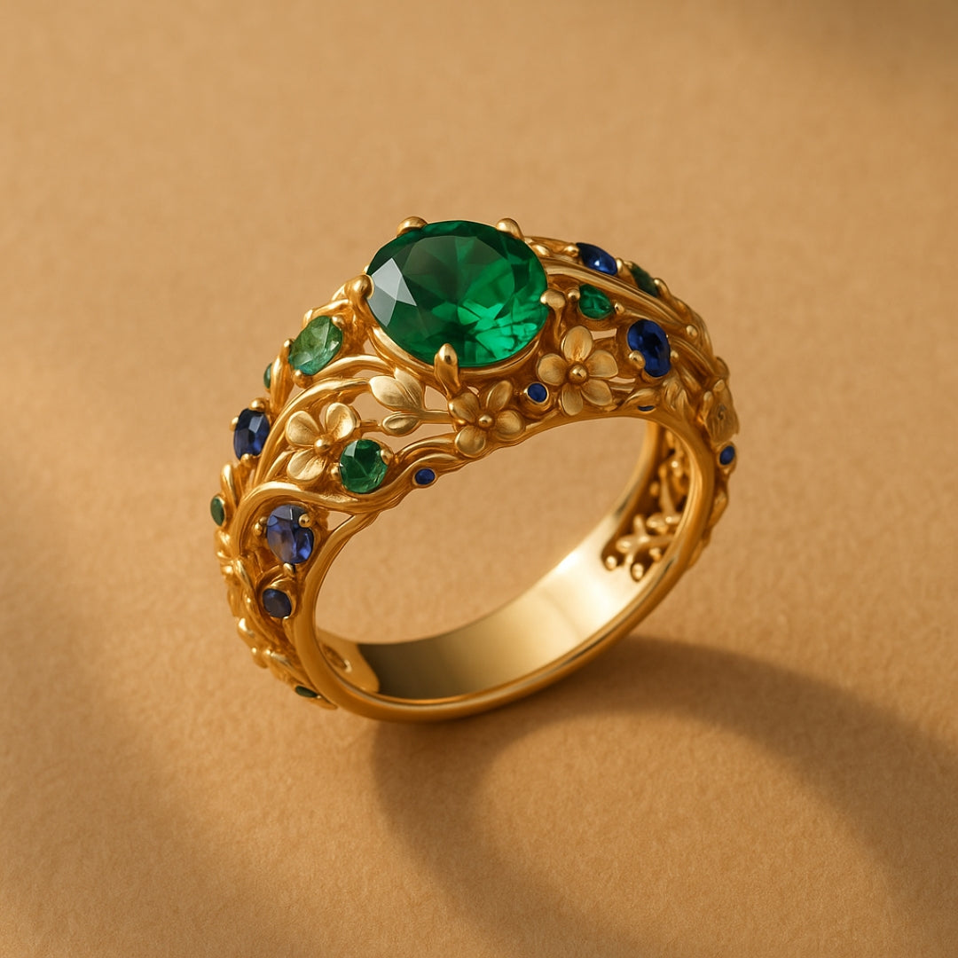 Zarte handwerkliche Gold Ring