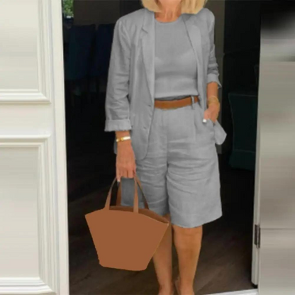 MW | Luxuriöses Jacken- und Shorts-Set für Frauen