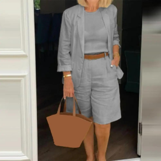 MW | Luxuriöses Jacken- und Shorts-Set für Frauen