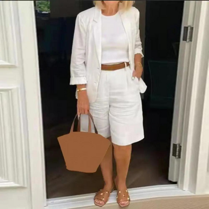 MW | Luxuriöses Jacken- und Shorts-Set für Frauen