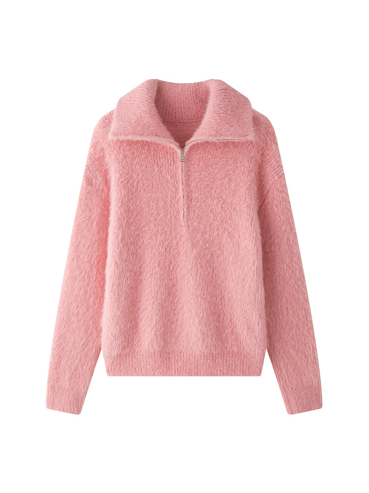 MW | Flauschiger Pullover mit Reißverschluss