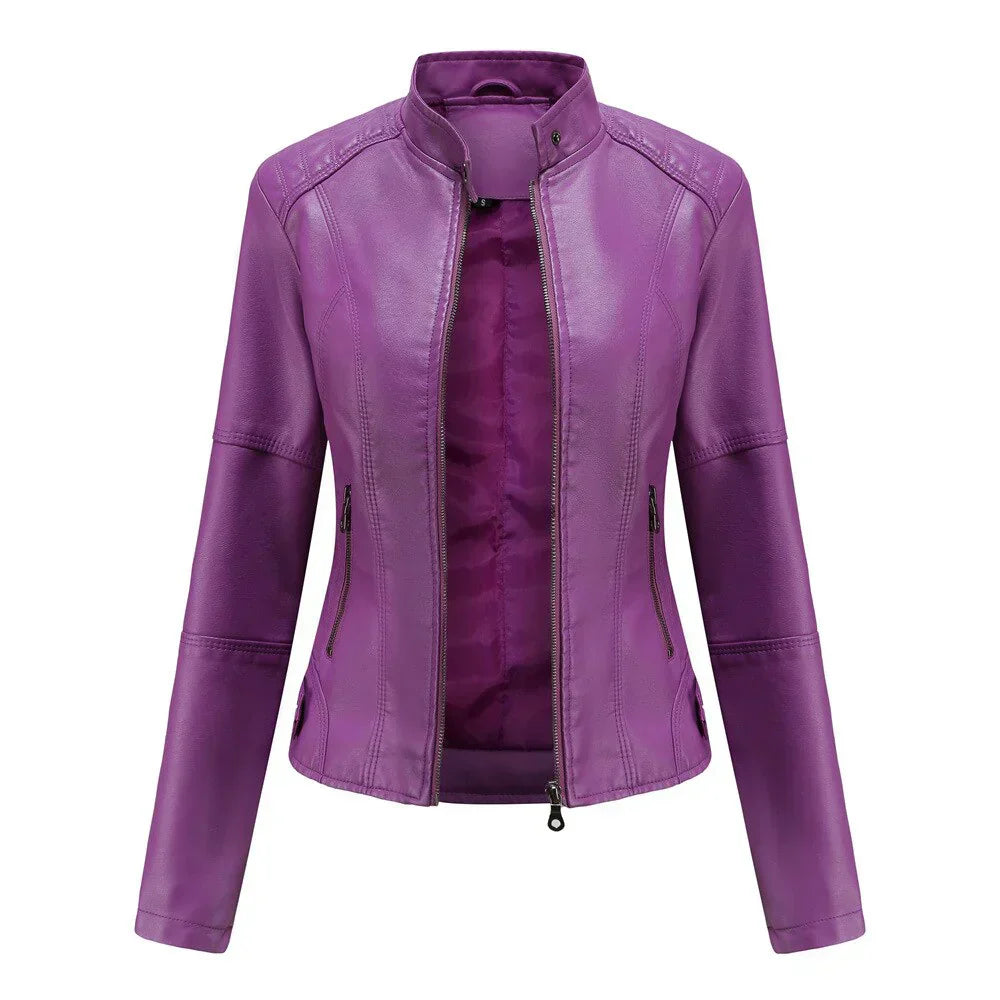MW | Damen Lederjacke mit Mao