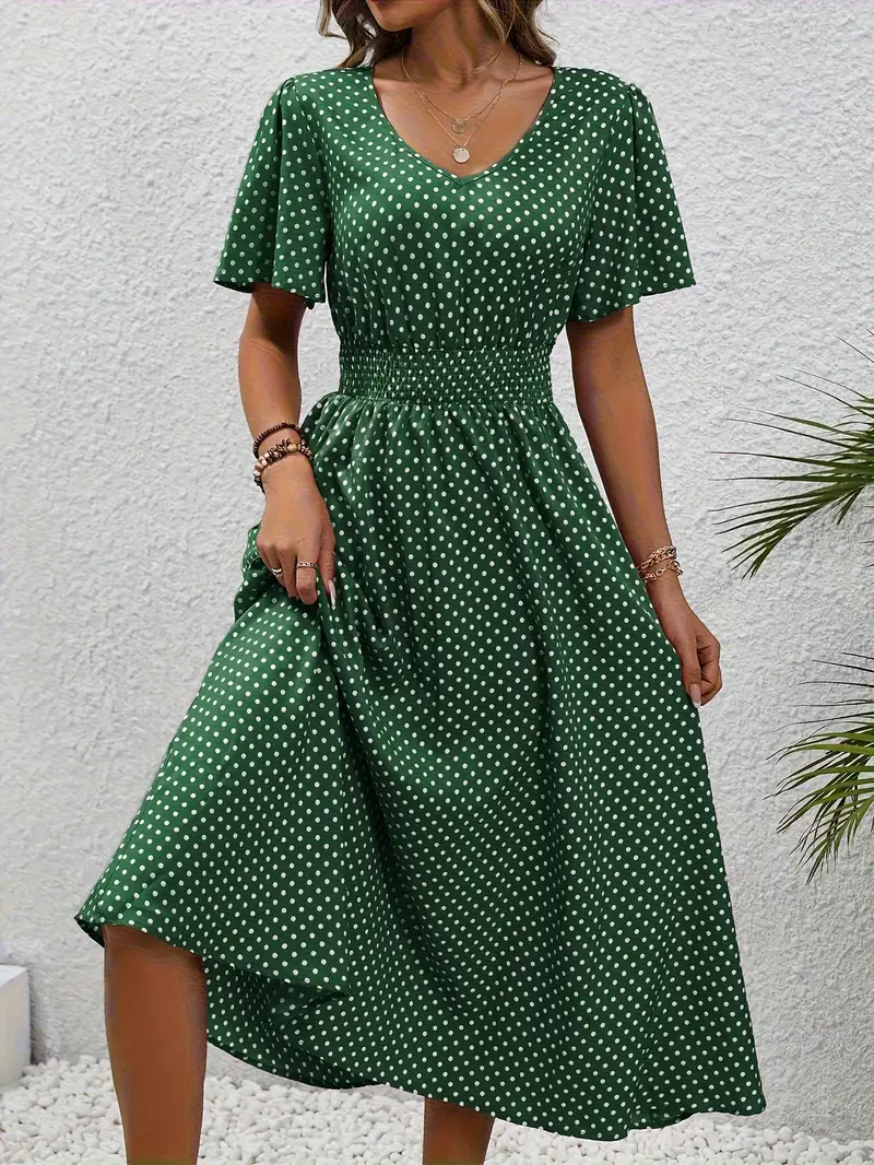 MW | Bedrucktes Casual-Kleid mit kurzen Ärmeln